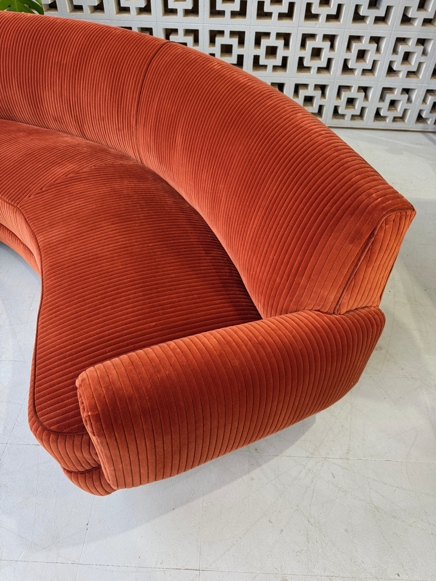 Mid-Century Curved Sofa in Kvadrat Corduroy