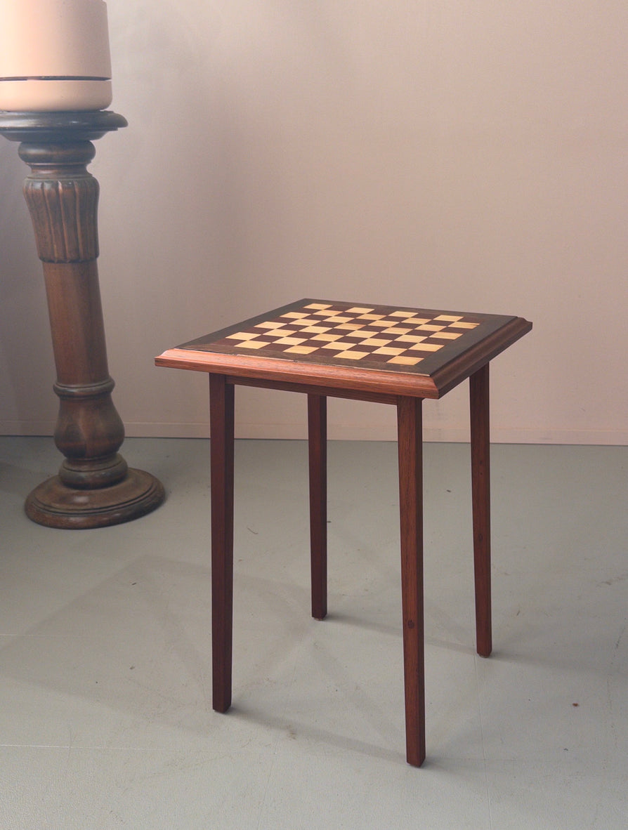 Mid-Century Handcrafted Chess / Checkers Table