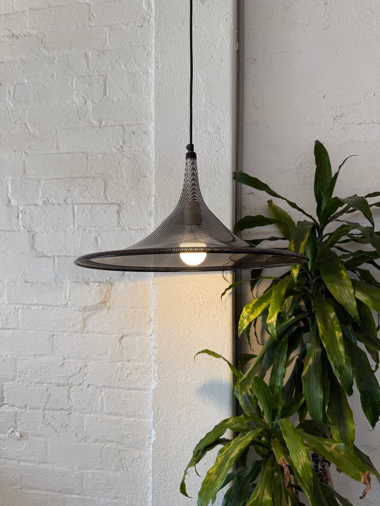 "Reticello" Italian Pendant in Black Plastic