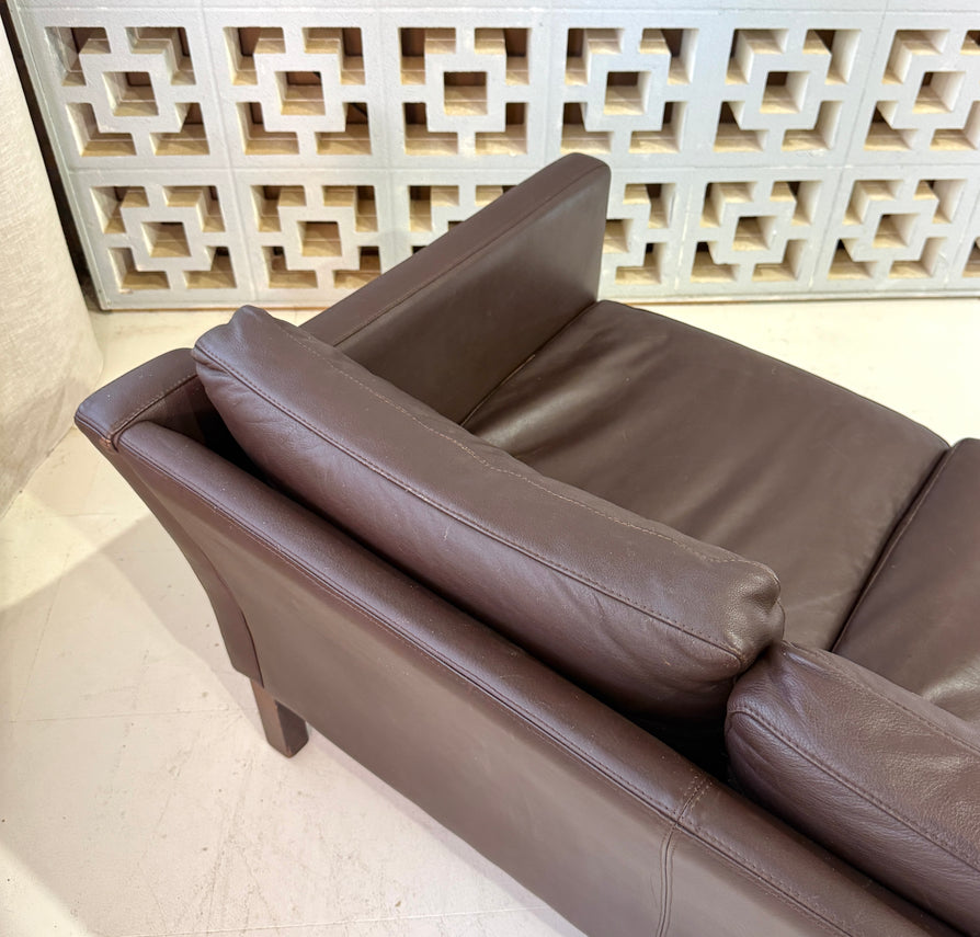 Danish Three-Seater Sofa in Leather