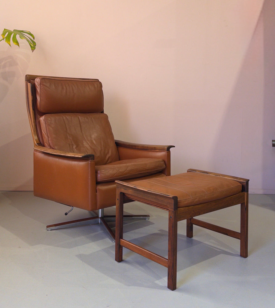 Torbjørn Afdal Swivel Chair with Footstool
