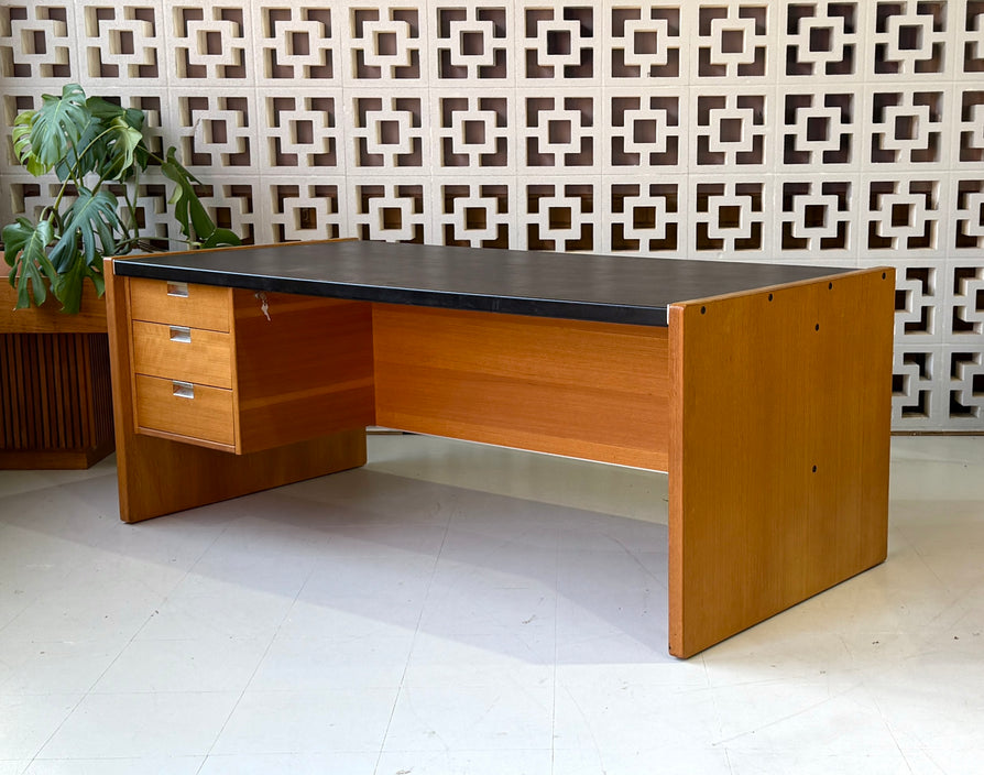 Mid-Century Executive Desk in Oak