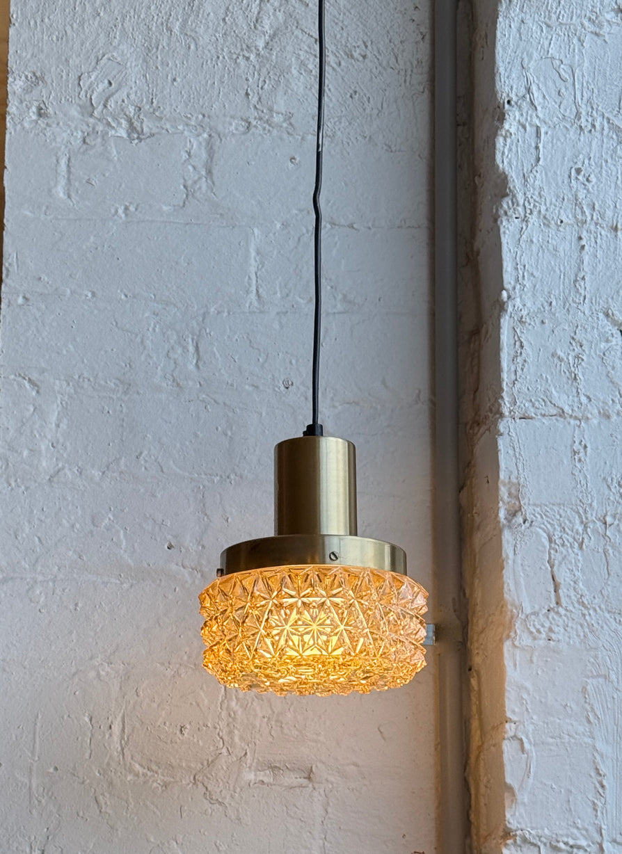 Vitrika Pendant in Brass & Cut-Glass