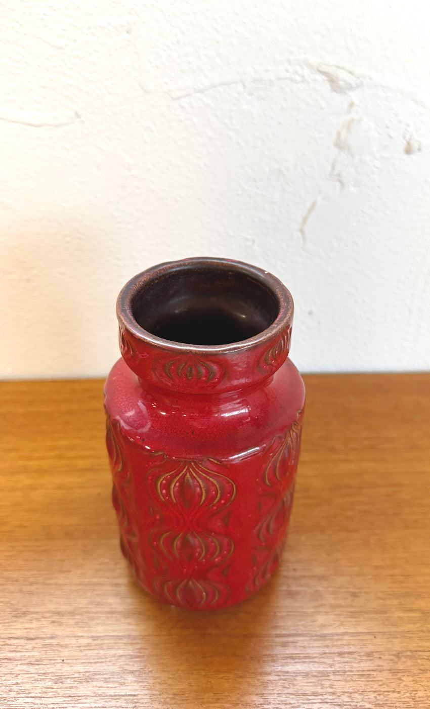 West German Scheurich Vase in Red