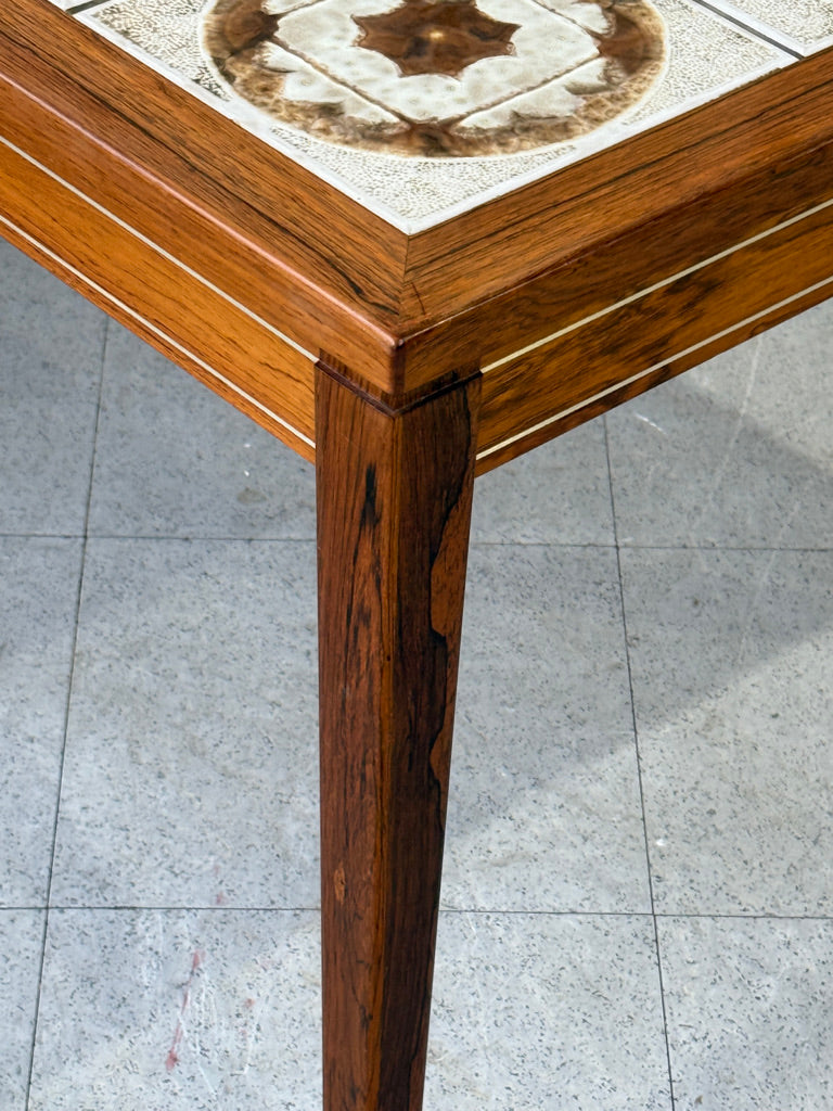 Danish Tile-Top Corner Table in Rosewood