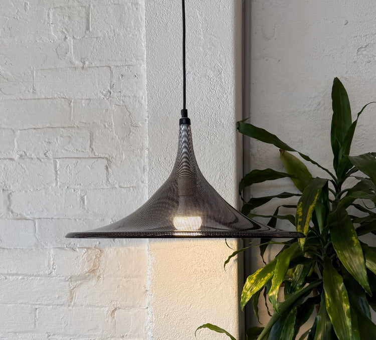 "Reticello" Italian Pendant in Black Plastic