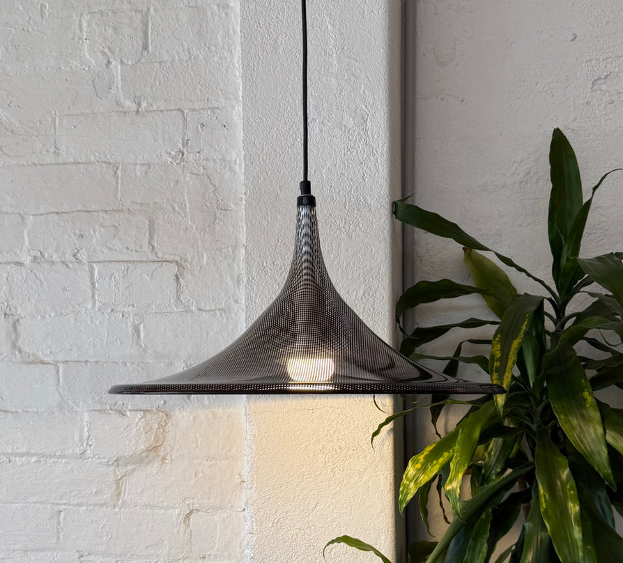 "Reticello" Italian Pendant in Black Plastic