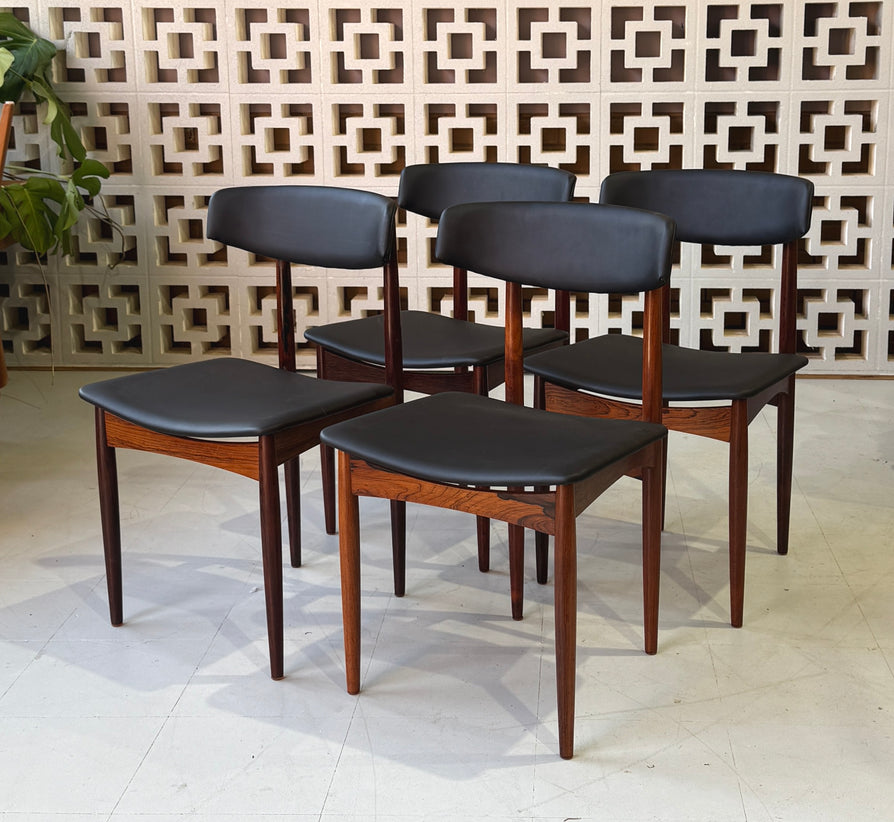 Four Danish Dining Chairs in Rosewood