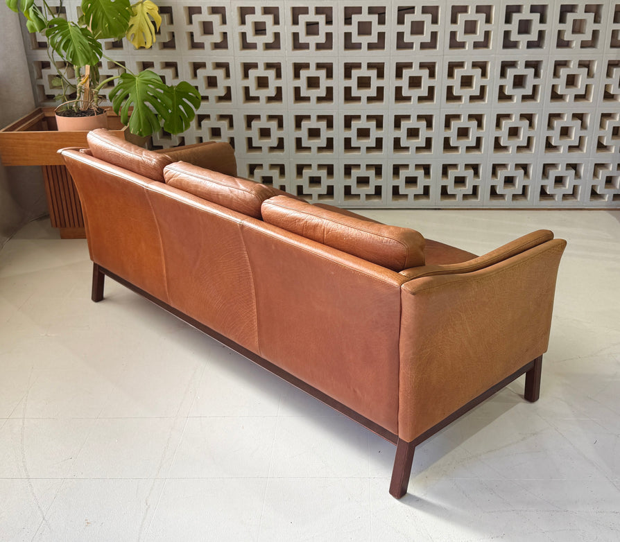 Three Seater Sofa in Tan Leather