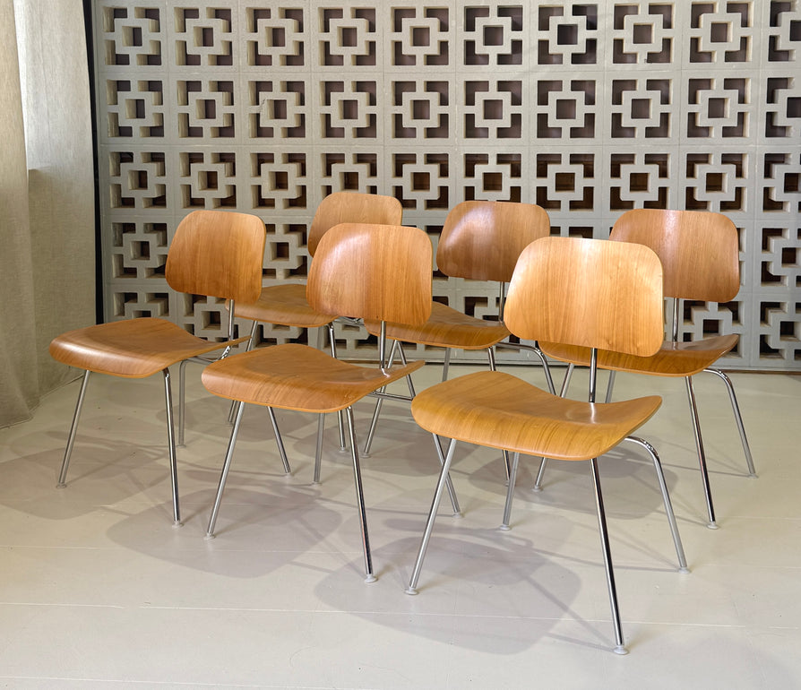 Set of Six Eames for Herman Miller DCM Chairs