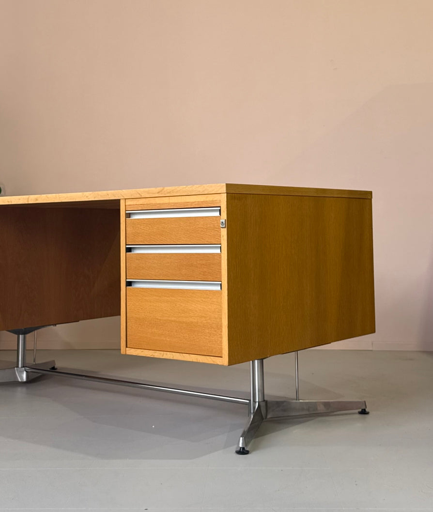 Mid-Century Executive Desk in Oak