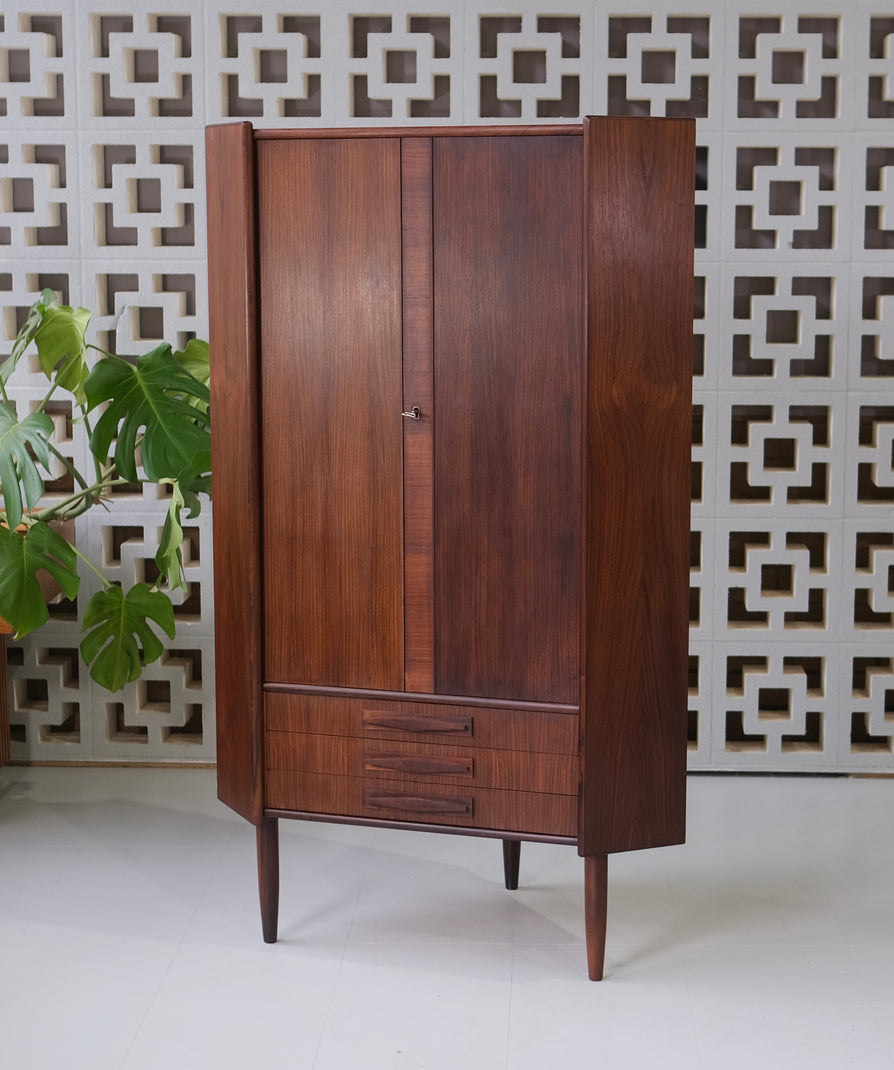 Danish Corner Cabinet in Rosewood