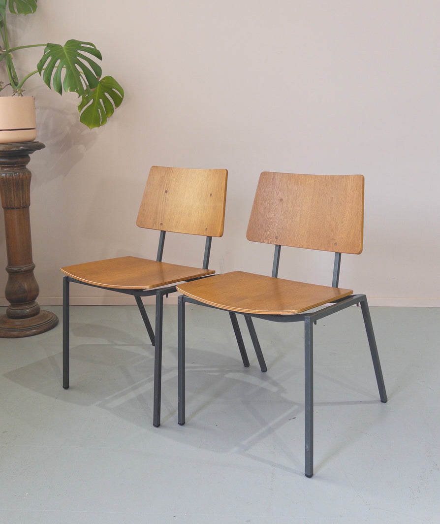 Set of Six Danish School Chairs