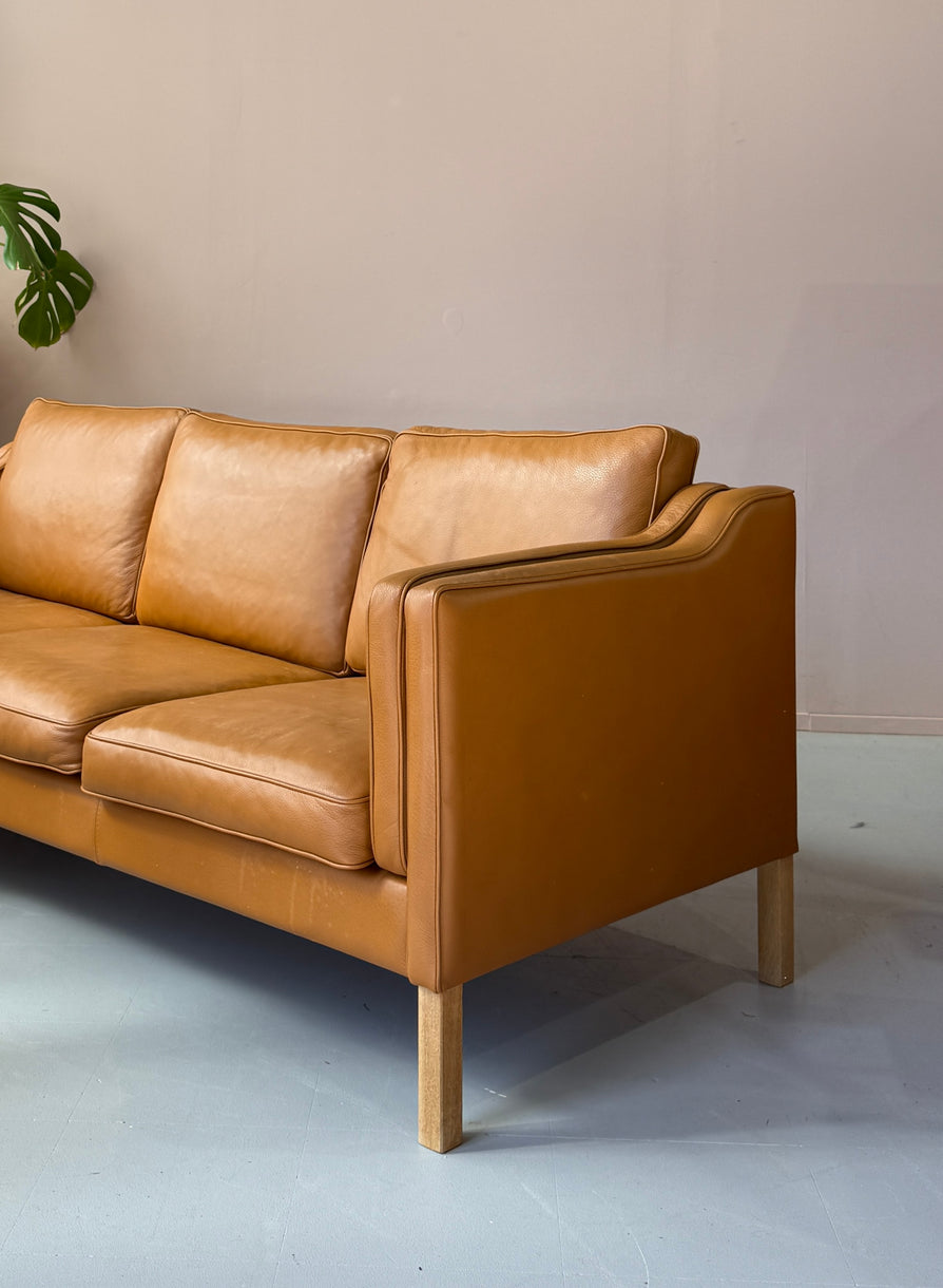 Three-Seater Sofa in Tan Leather