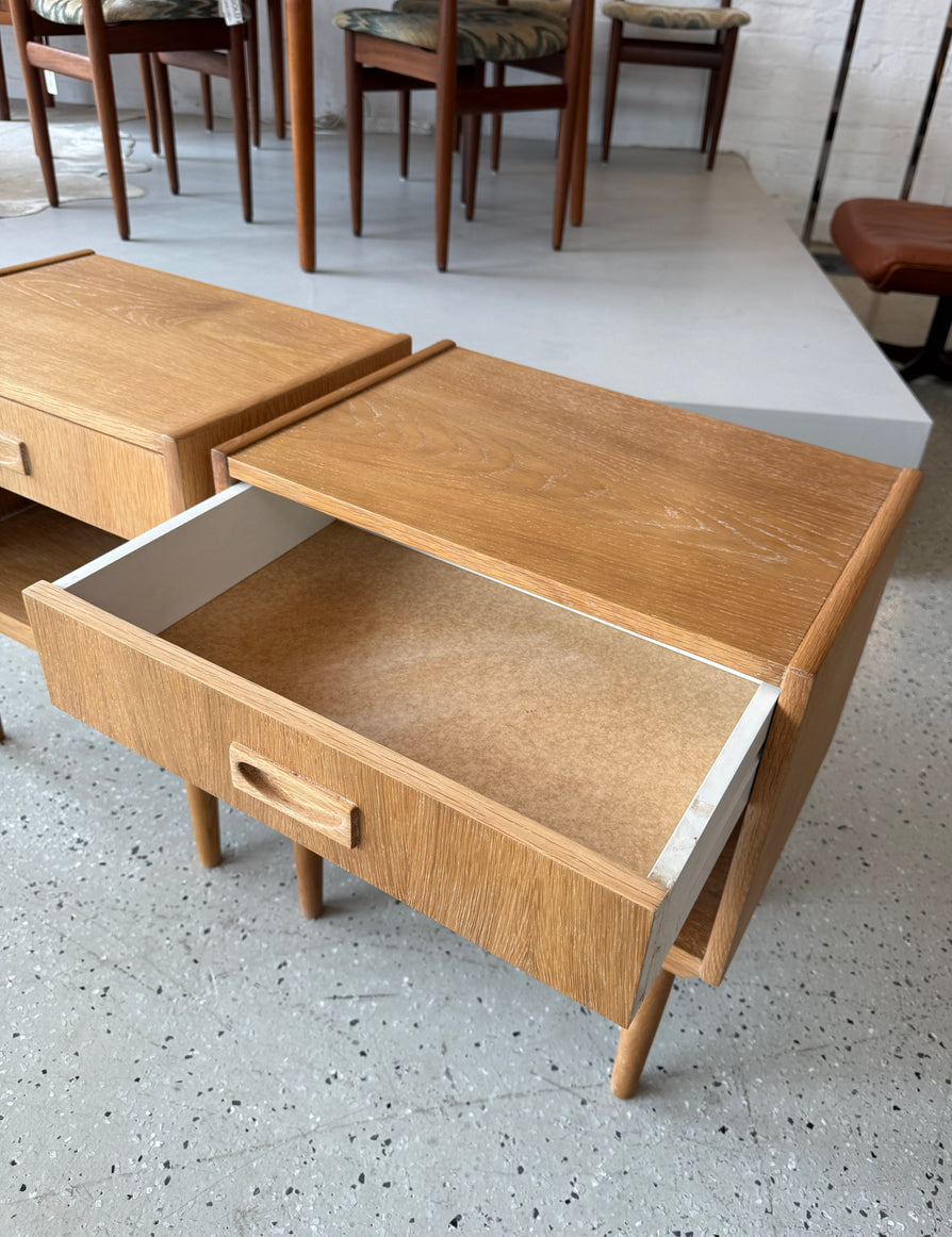 Pair of Danish Bedside Tables in Oak