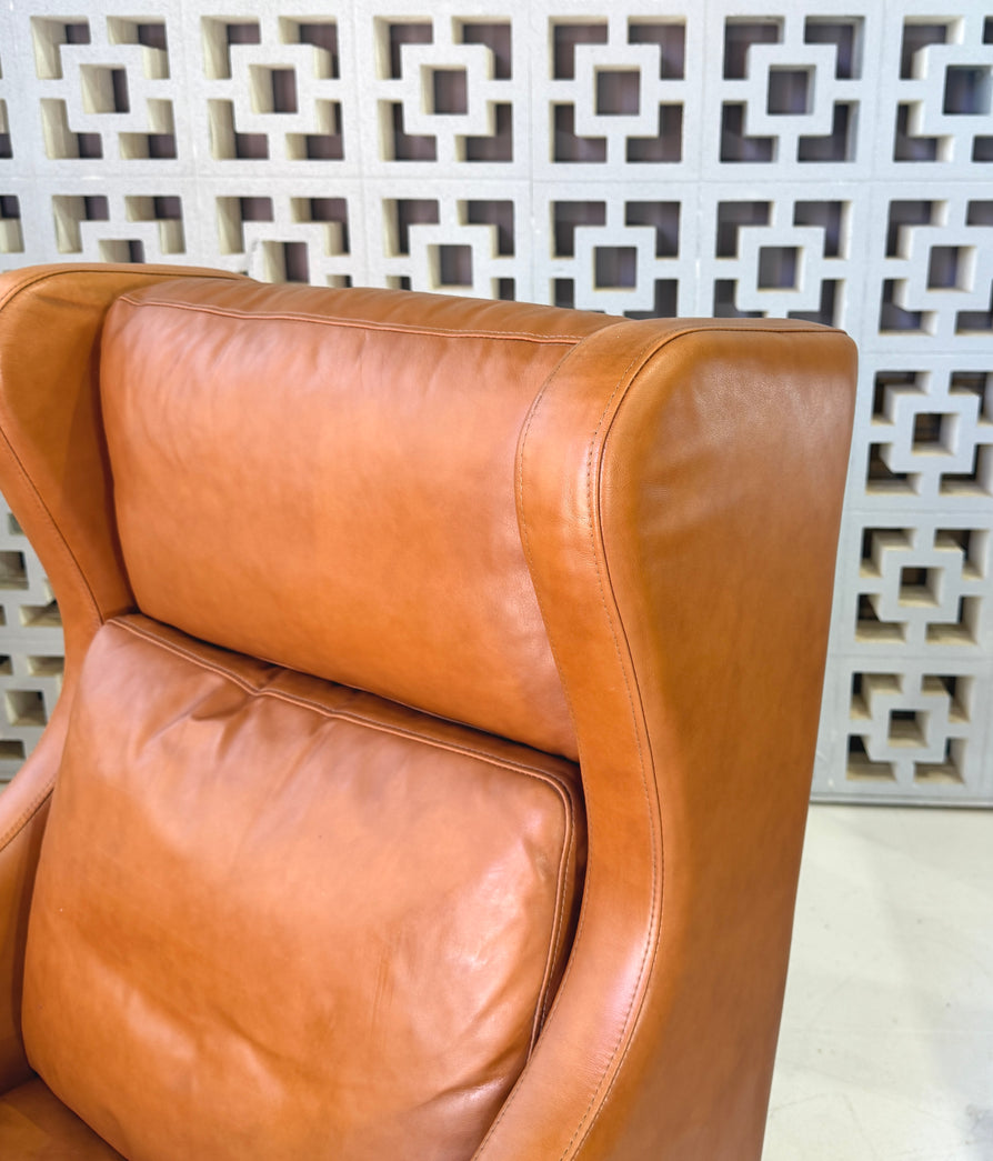 Danish Wing-Back in Tan Leather