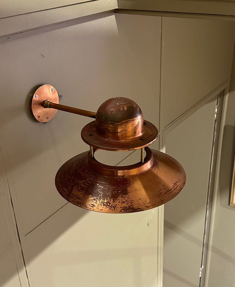 Mid-Century Exterior / Interior Wall Lamps in Copper