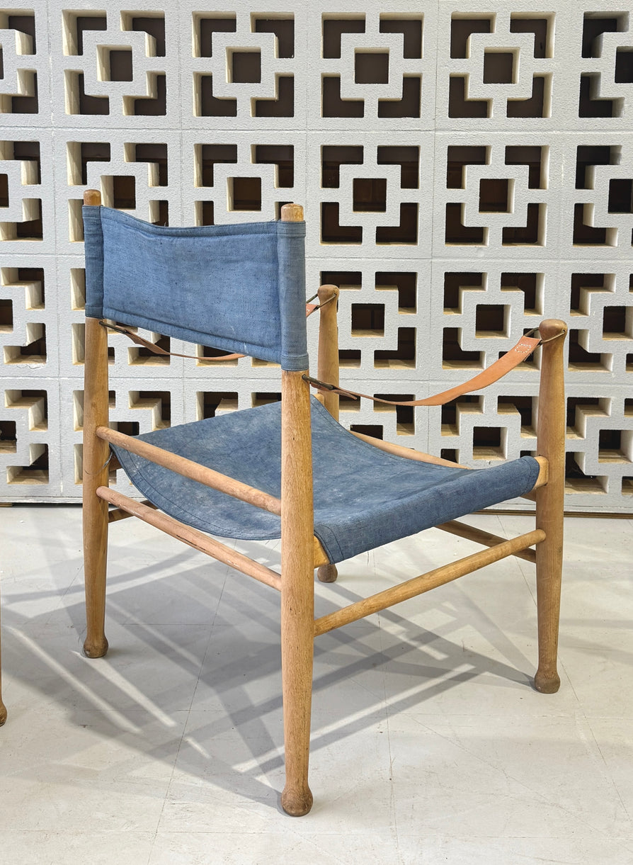Farstrup Safari Chair in Blue Canvas