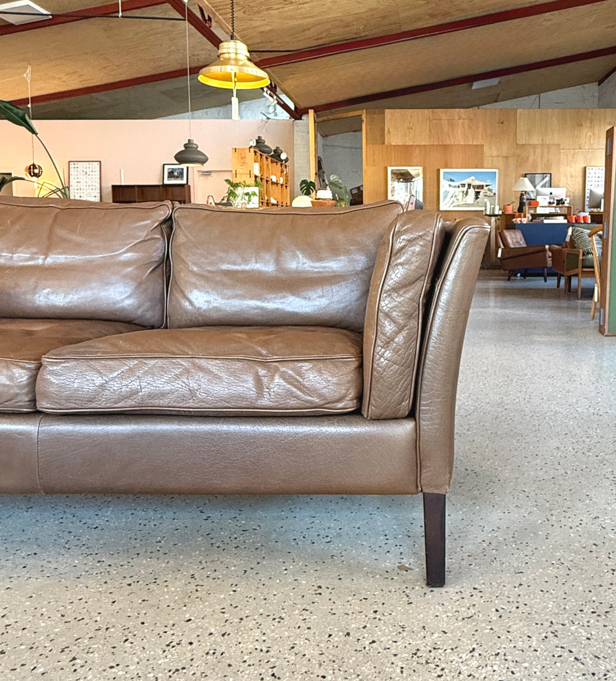 Two Seater “Oslo” Sofa by Stouby in Brown Leather