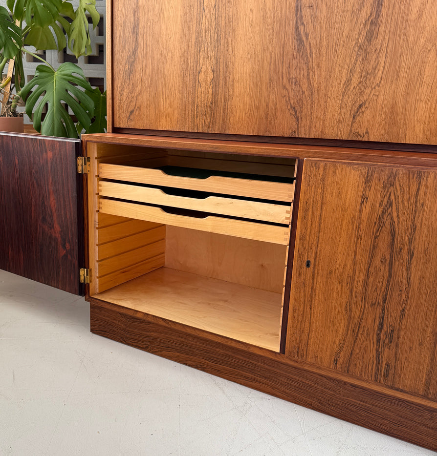 Carlo Jensen for Poul Hundevad Wall Unit / Desk in Rosewood