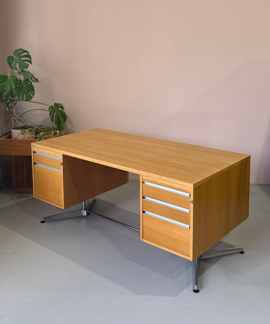 Mid-Century Executive Desk in Oak