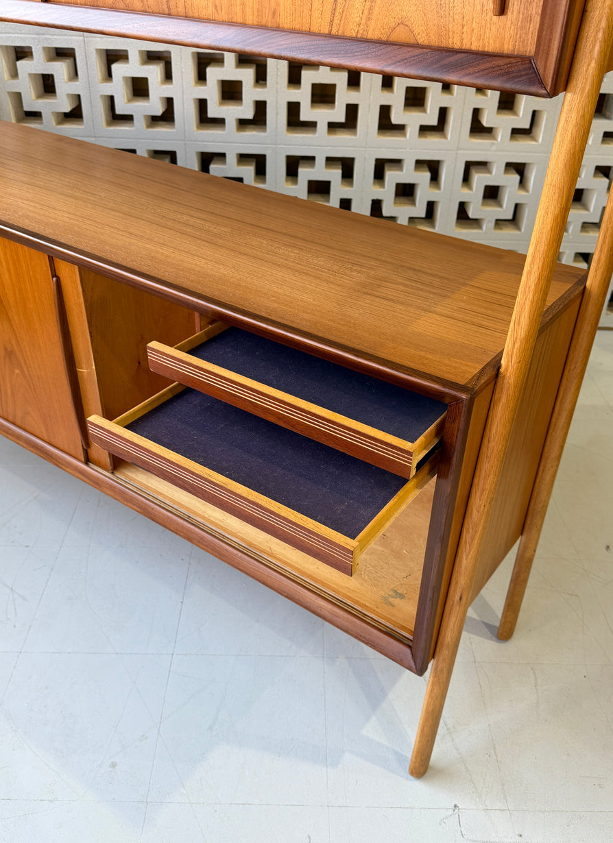 Danish Two-Tier Sideboard in Teak & Oak