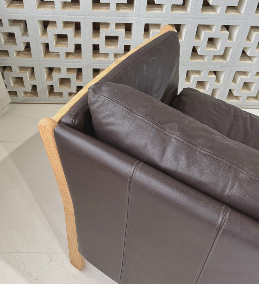 Danish Two Seater Sofa in Leather