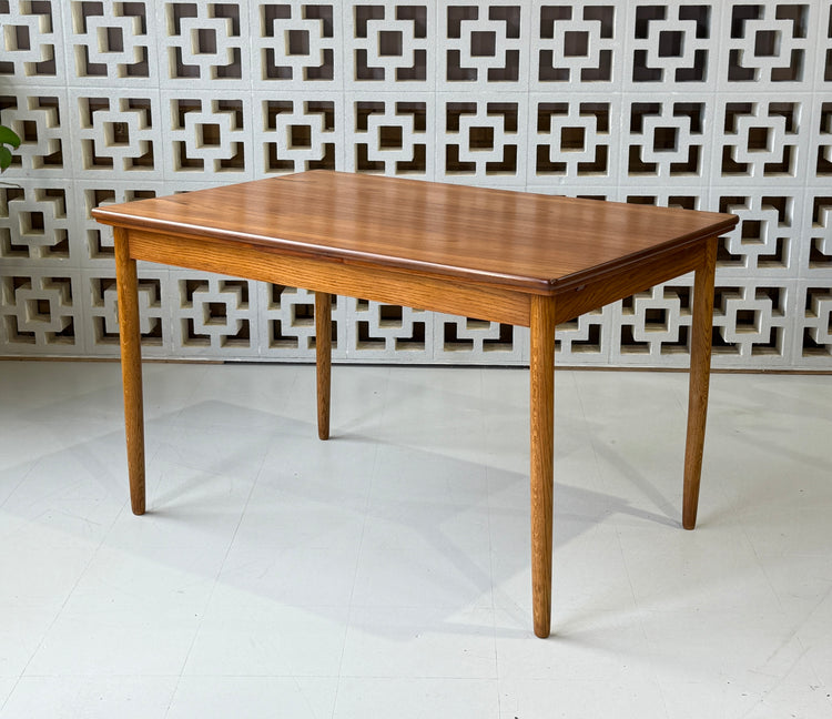 Danish Extension Dining Table in Teak & Oak