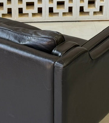 Two Seater Sofa by Stouby in Black Leather