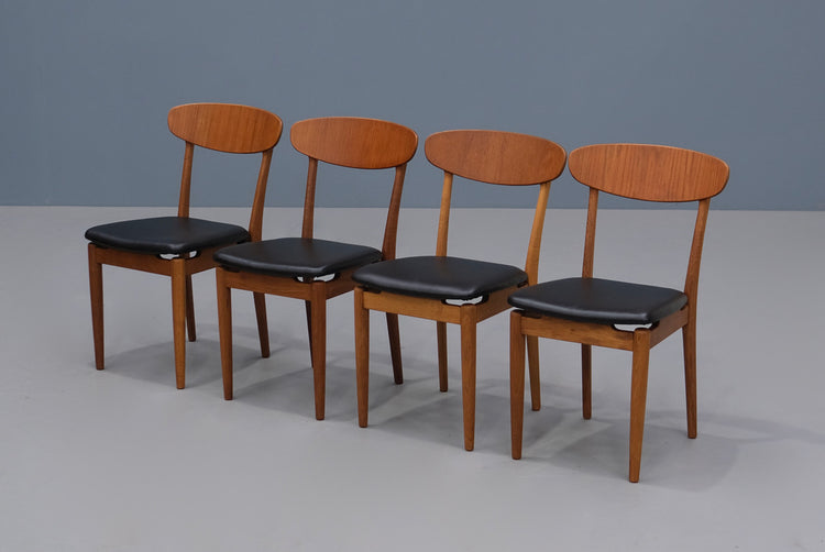Four Gunnar Aagaard Andersen Dining Chairs in Oak & Teak