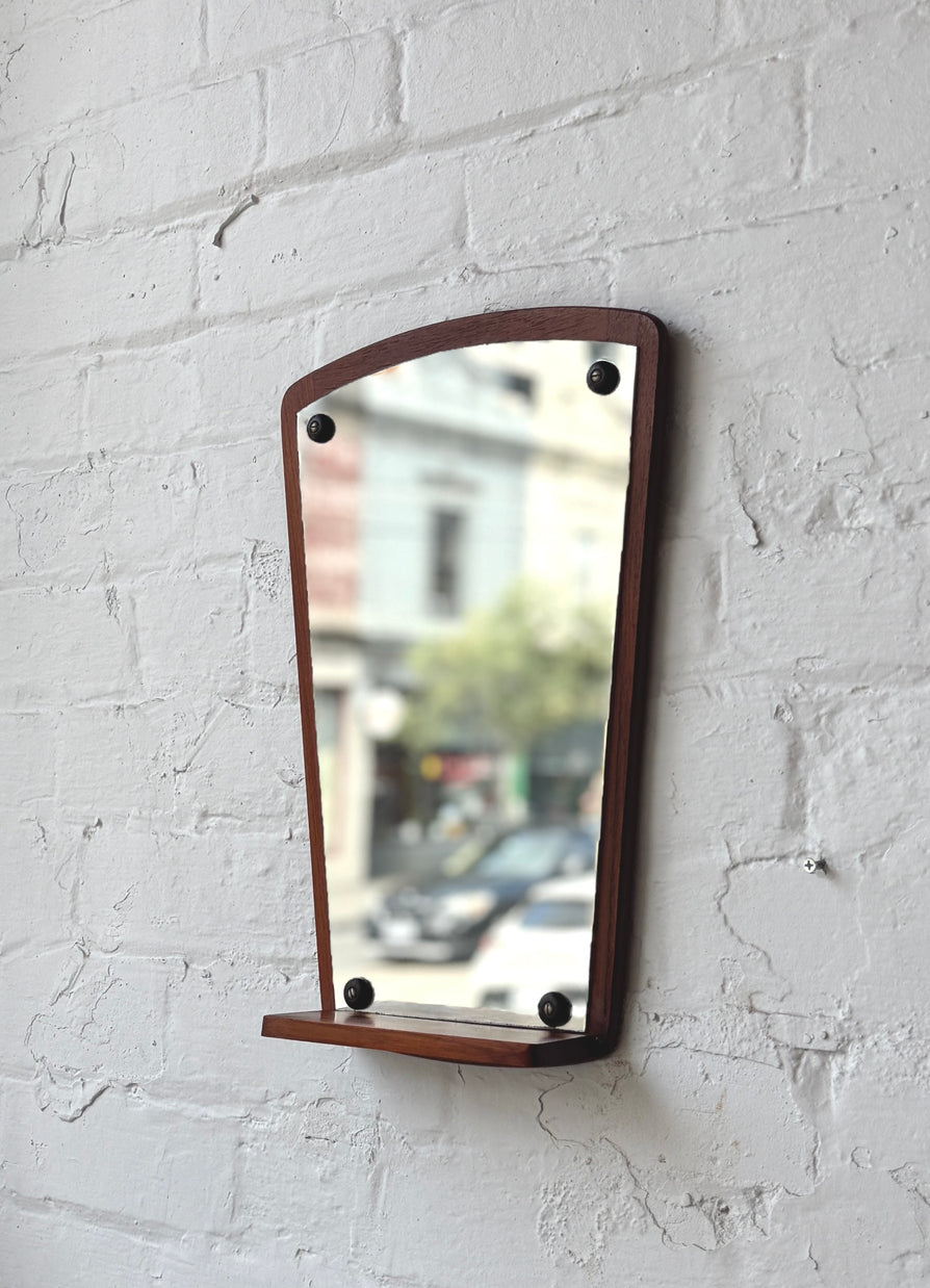 Vintage Danish Mirror & Shelf