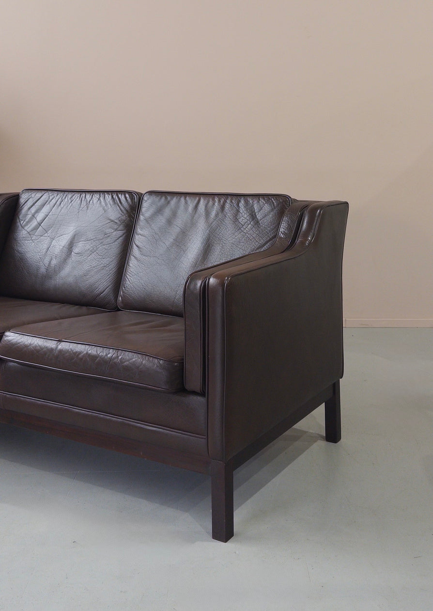 Danish Two Seater Sofa in Leather