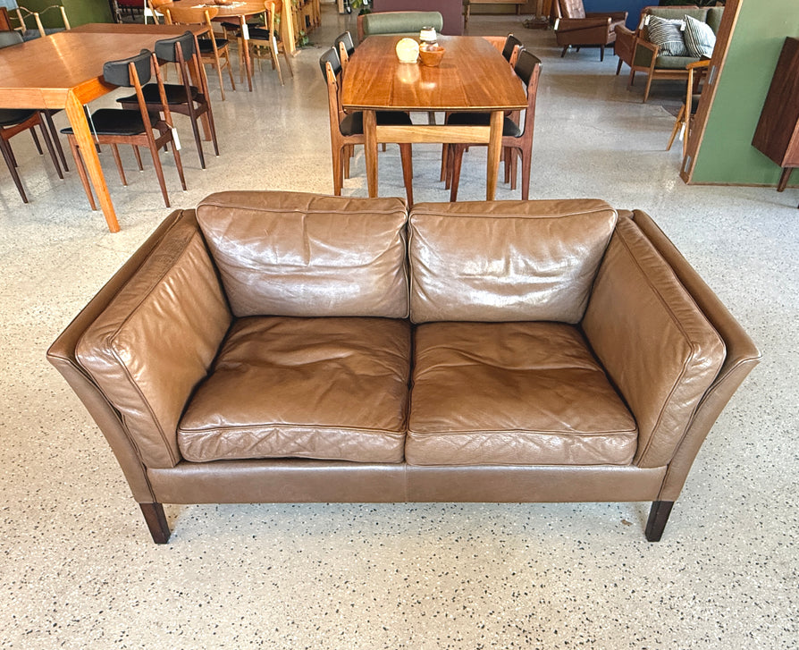 Two Seater “Oslo” Sofa by Stouby in Brown Leather