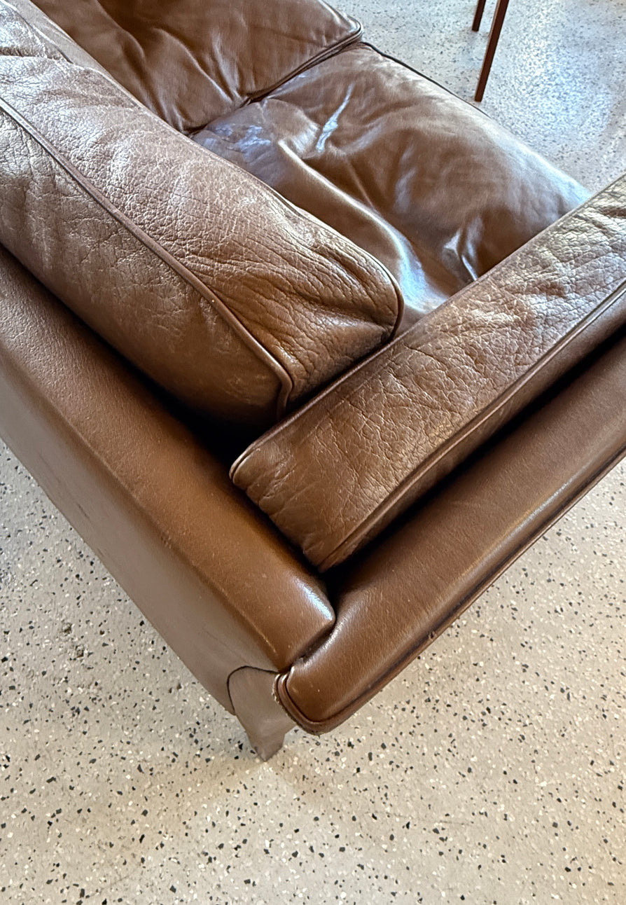 Two Seater “Oslo” Sofa by Stouby in Brown Leather