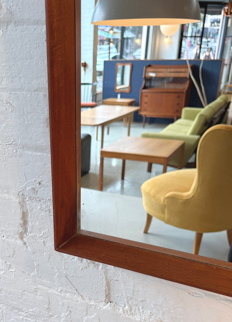 Long Danish Mirror in Teak