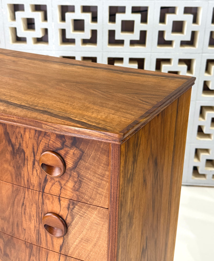 Danish Bow-Front Tallboy in Rosewood