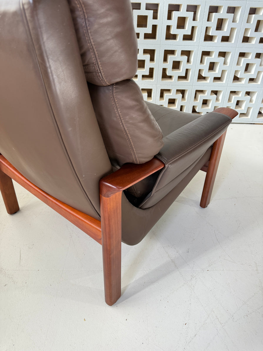 Tessa T21 Lounge Chair in Brown Leather