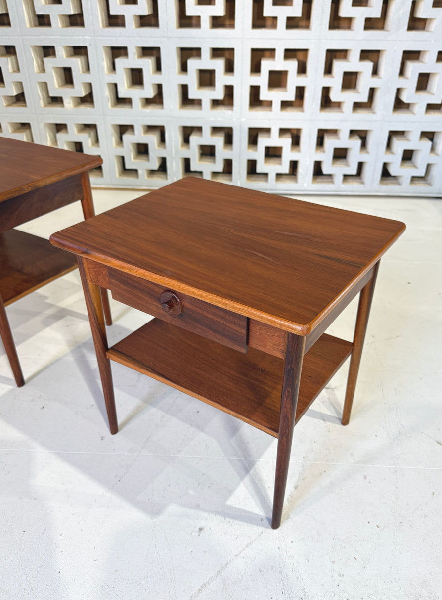 Pair of Danish Bedside Tables in Mahogany