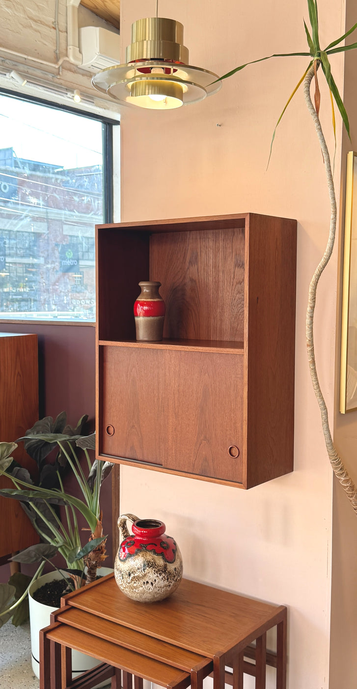 Danish Wall Mounted Floating Cabinet in Teak