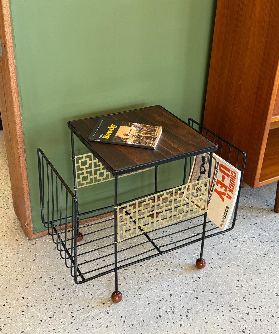 1960s Wire "Breeze Block" Magazine Stand