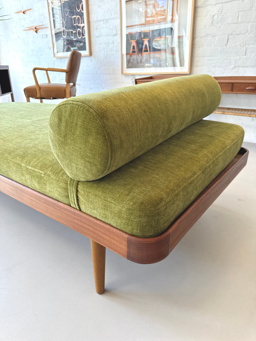 Danish Daybed in Teak & With New Fabric