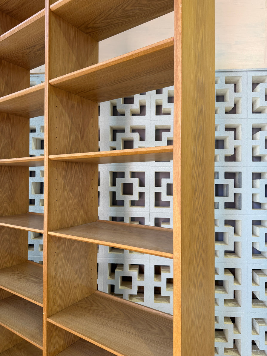 Tall Open Danish Bookcase in Oak