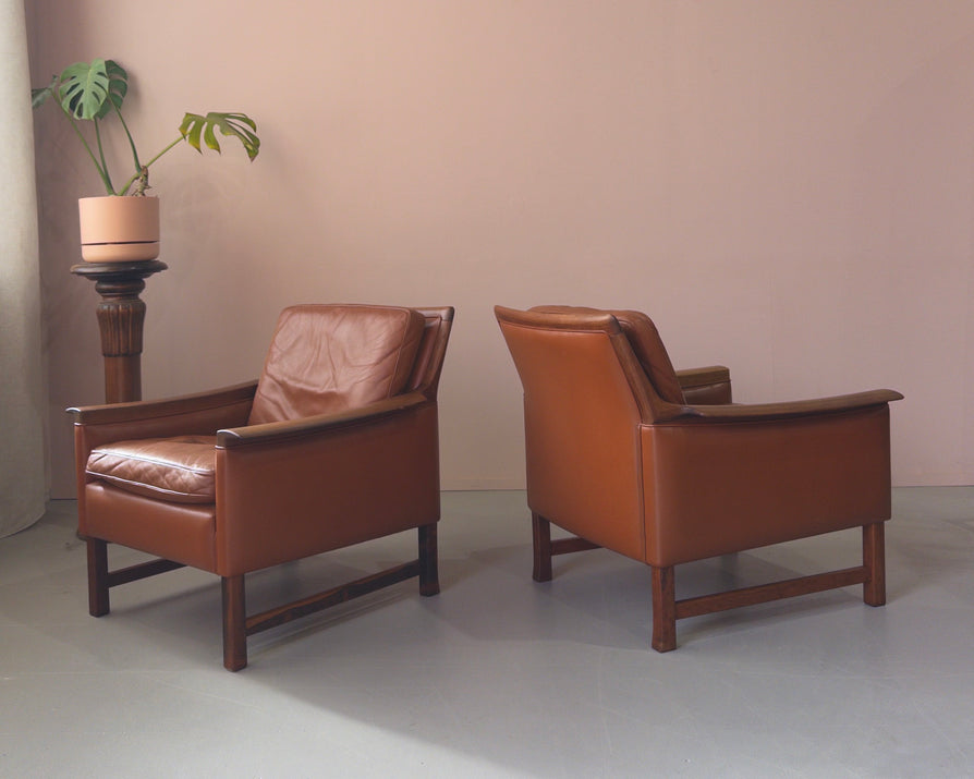 Pair of Torbjørn Afdal Lounge Chairs in Leather