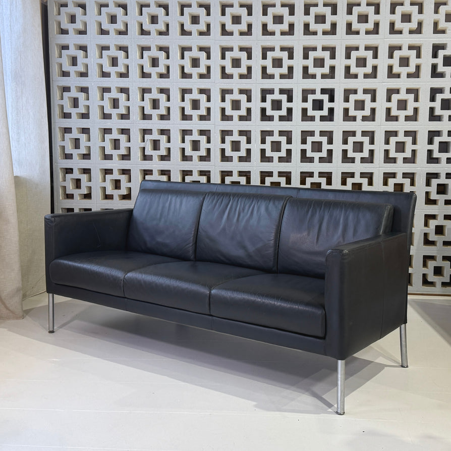 Walter Knoll Sofa in Grey-Blue Leather