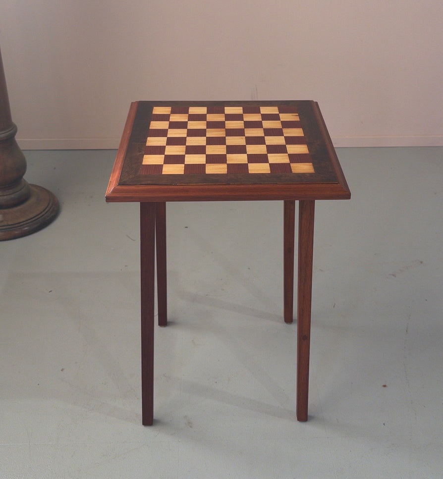 Mid-Century Handcrafted Chess / Checkers Table