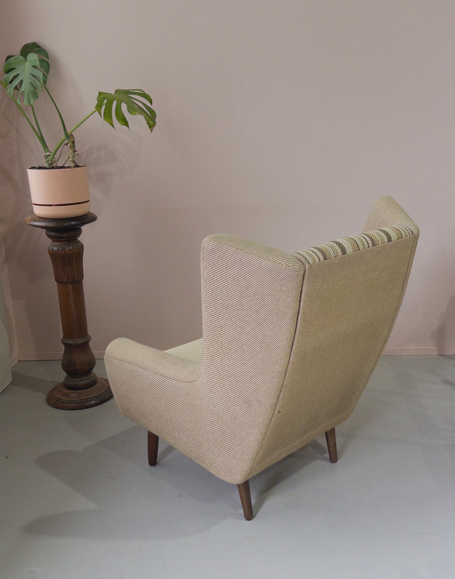 Danish Wing-Back Easy Chair in Wool