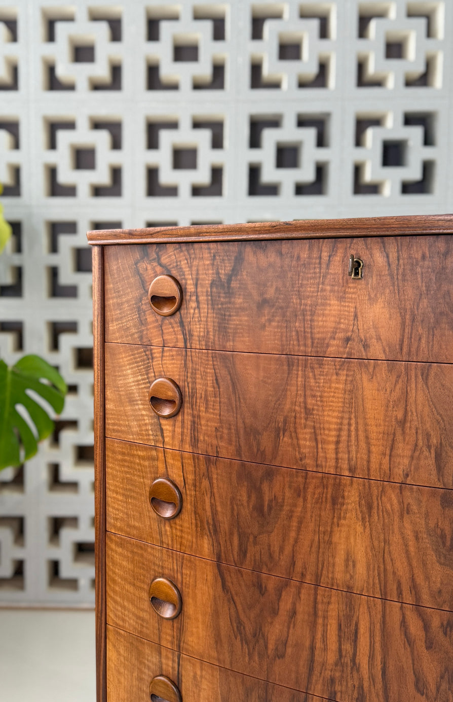Danish Bow-Front Tallboy in Rosewood