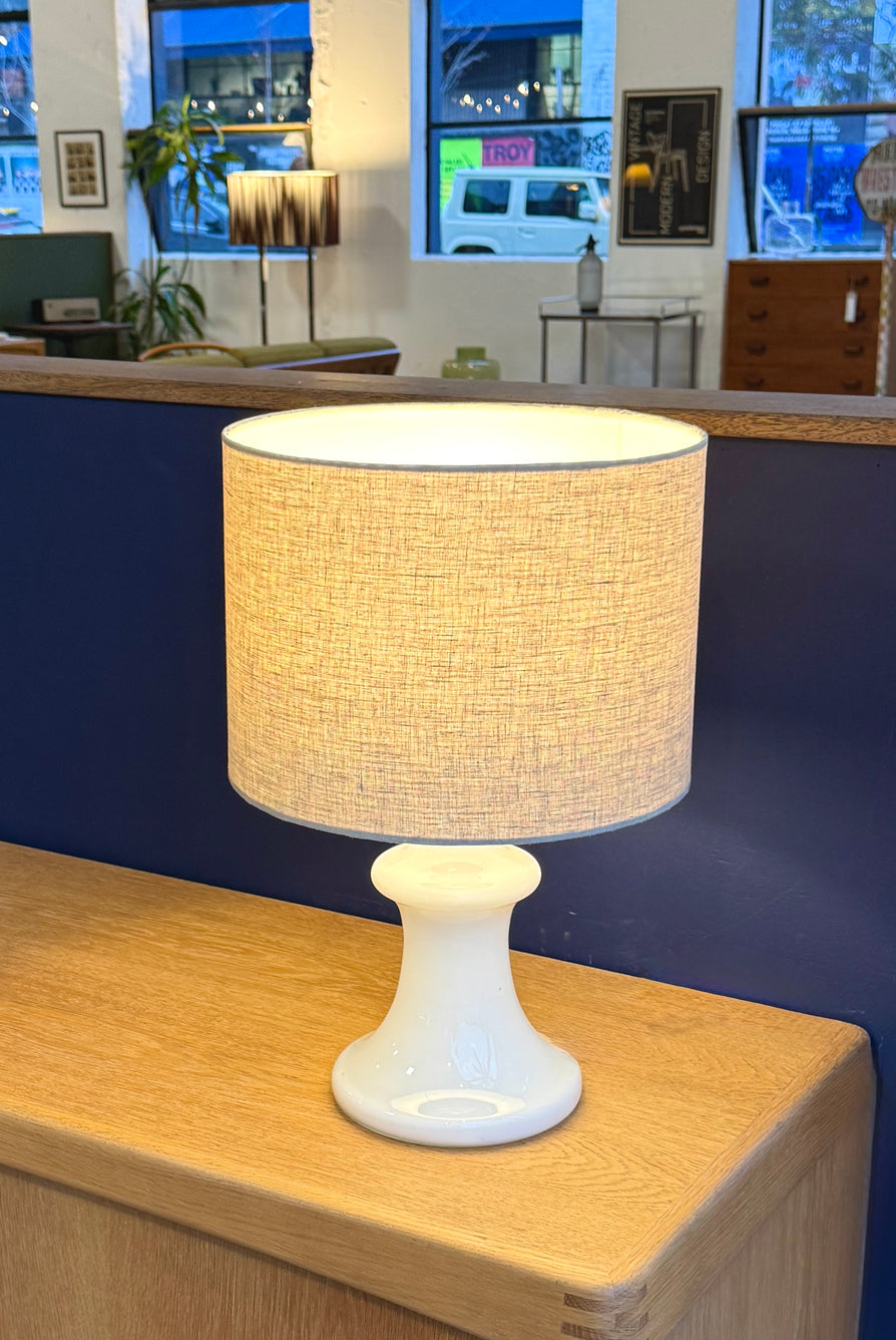 Holmegaard Table Lamp in White Glass