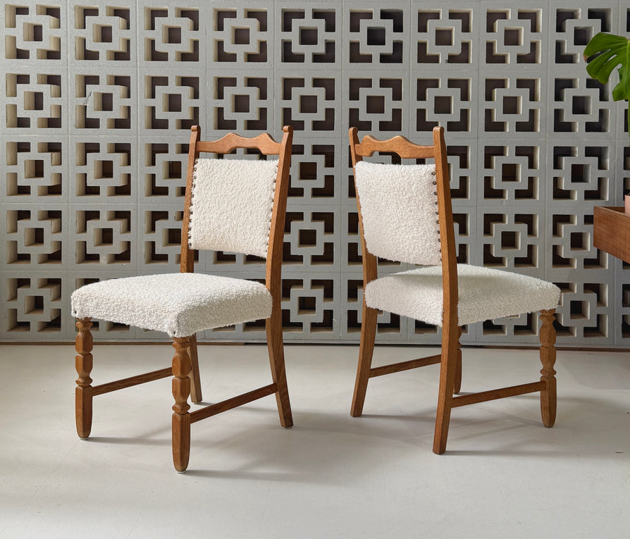 Six Henning Kjærnulf Dining Chairs in Oak