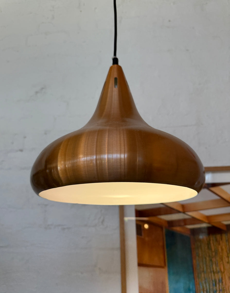 Danish Teardrop Pendant in Brushed Copper Aluminium